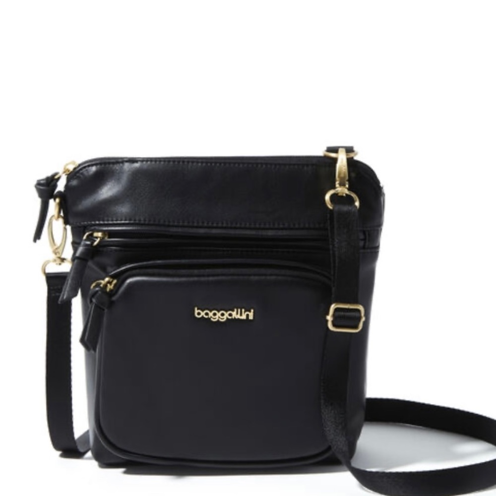 Modern Pocket Crossbody in Vegan Leather | Black with Gold Hardware